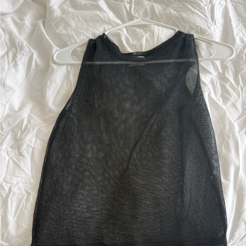 NA-KD Josefine HJ x NA-KD Transparent Net Top Black